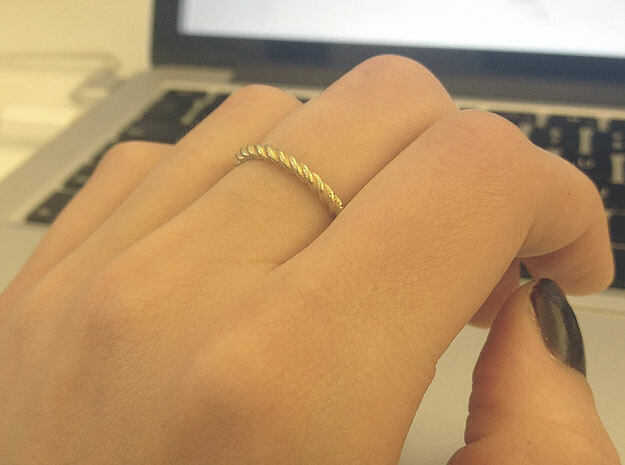 Ring Twisted US Size 7, 17.3 Mm in Natural Brass