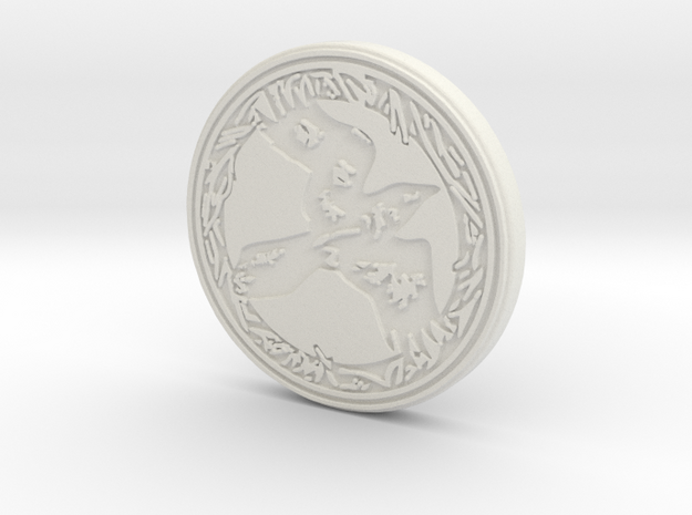 Raven animal totem token ( customized) in White Natural Versatile Plastic