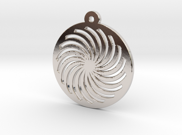 KTPD01 Spiral Die Cutting Pendant Jewelry in Rhodium Plated Brass