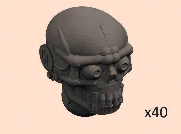 28mm robo skull heads x40 in Clear Ultra Fine Detail Plastic