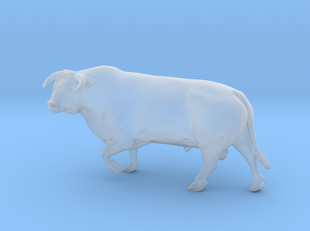 1/64 Horned Hereford Bull Walking Left Turn in Smooth Fine Detail Plastic