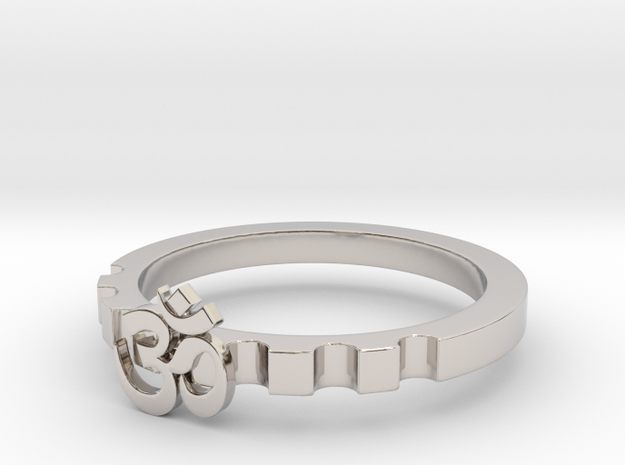 OM Modern Ring Designs Size10 in Rhodium Plated Brass