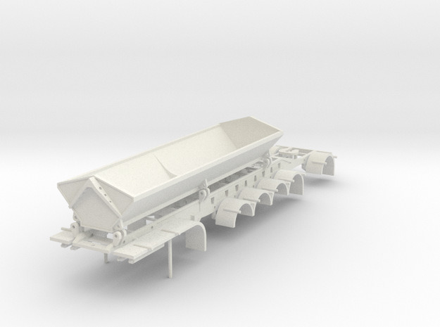000679 4 a side dump A trailer in White Natural Versatile Plastic: 1:87 - HO