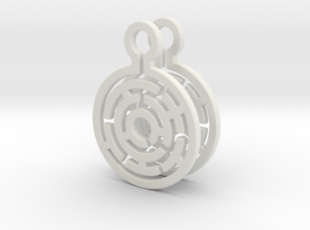 Maze Earrings in White Natural Versatile Plastic