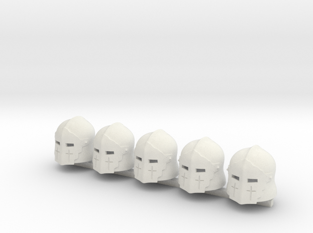 5 x Medieval Knight T1 in White Premium Versatile Plastic