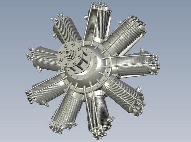 1/16 scale Clerget 9B 130 Hp radial engine x 1 in Tan Fine Detail Plastic