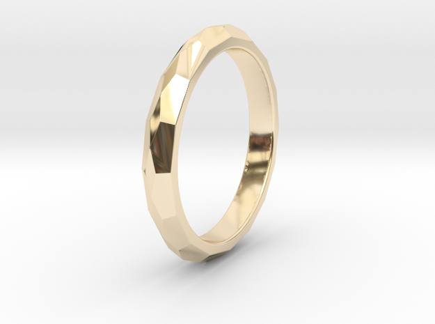 48 Facet Stacker Ring in 14k Gold Plated Brass
