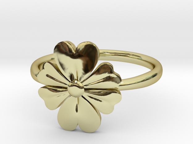 One Simple Flower (ring) in 18k Gold Plated Brass: 6 / 51.5