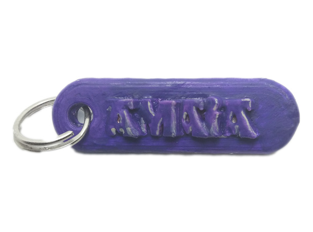 AMAIA Personalized keychain embossed letters in White Natural Versatile Plastic