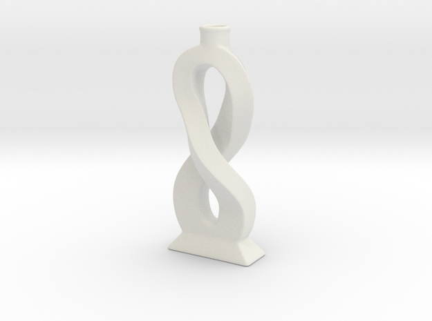 Mobius Vase in White Natural Versatile Plastic