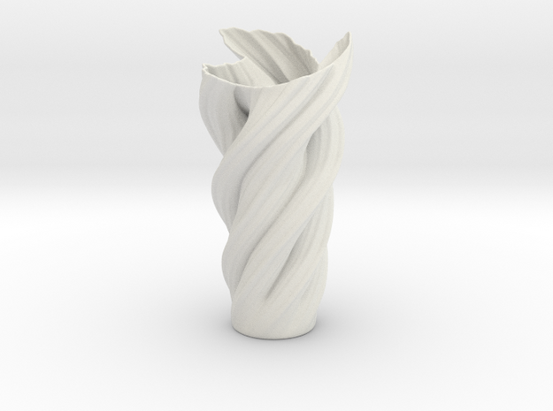 Tuesday Fractal Vase in White Natural Versatile Plastic