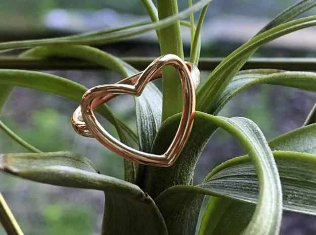Open Heart Ring in 14k Rose Gold Plated Brass: 7 / 54