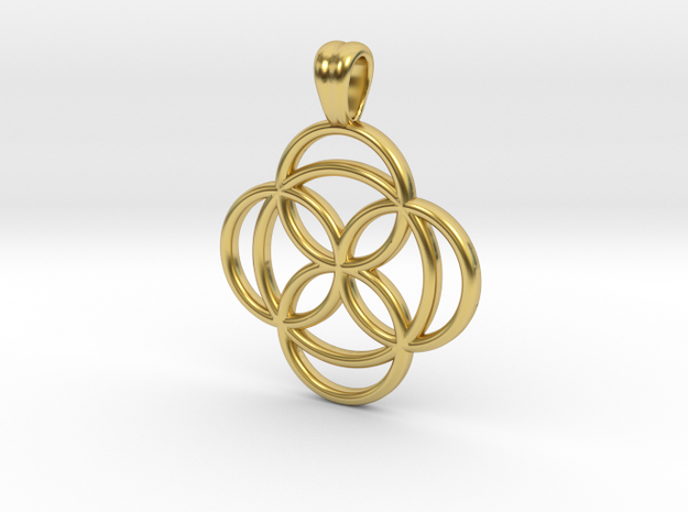 Celtic rose [pendant] in Polished Brass