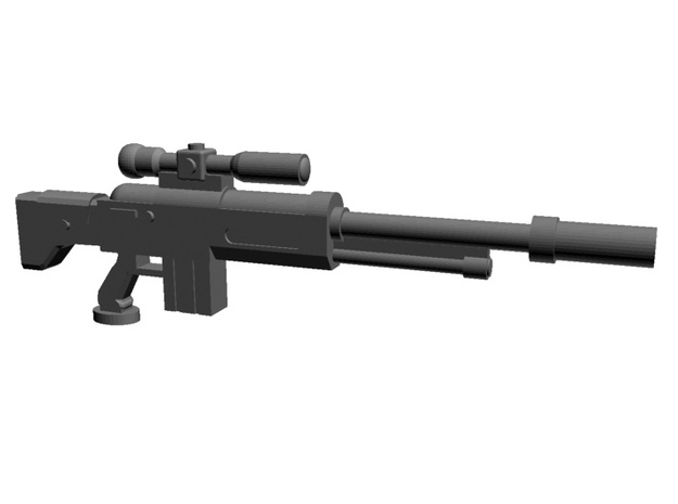 SciFi Sniper rifles 28mm x30 in Tan Fine Detail Plastic