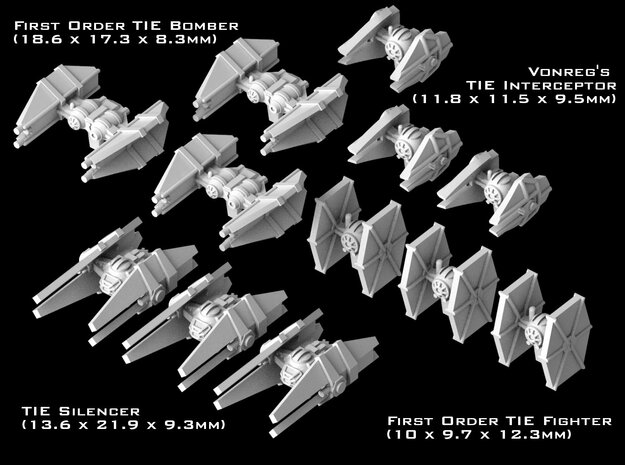 (Armada) First Order Fighters Set I in Tan Fine Detail Plastic