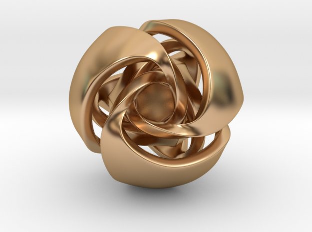 Twisted Geometric Pendant - Tetra-Sphere in Polished Bronze: Small
