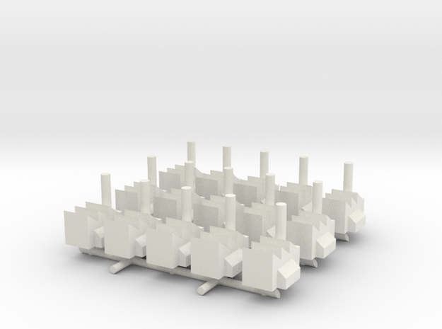 1/285 Scale Industrial Complex (x15) in White Natural Versatile Plastic
