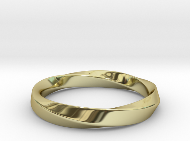 Mobius Ring - 360 _ Wide in 18k Gold Plated Brass: 8 / 56.75