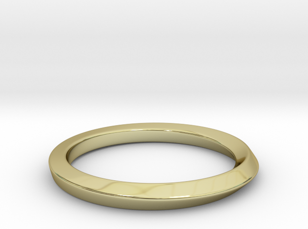 Mobius Ring - 90 in 18k Gold Plated Brass: 8 / 56.75