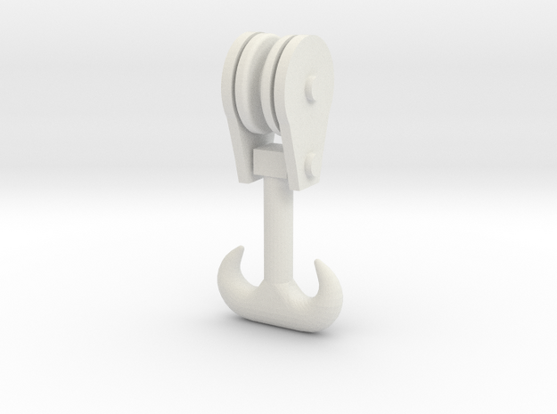 Forged Double Hook - Block 29_1 in White Natural Versatile Plastic