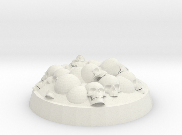 25mm Skull Covered Base in White Natural Versatile Plastic