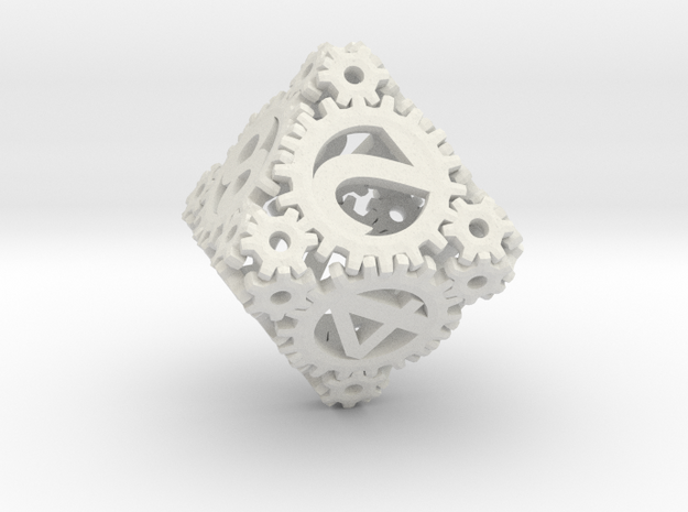 Static Gear (D8) in White Natural Versatile Plastic