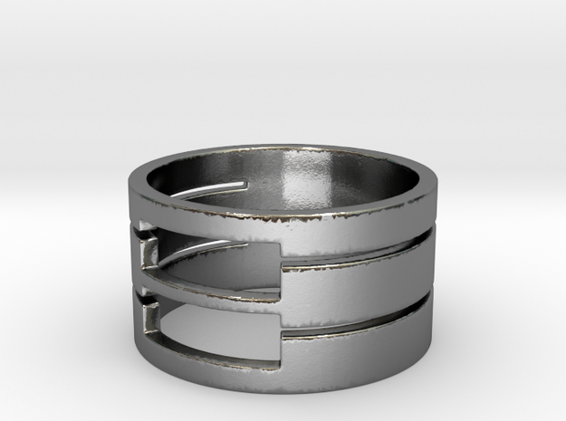 50 slot ring Ring Size 7 in Polished Silver