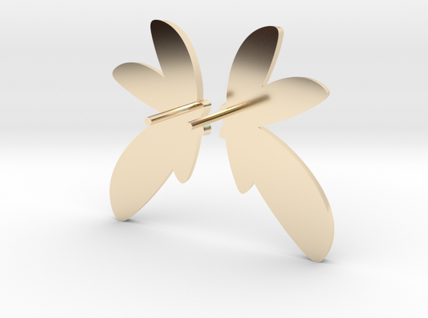 Abstract Fan Earrings V DESIGN LAB in 14k Gold Plated Brass