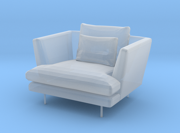 Miniature 1:24 Armchair in Smoothest Fine Detail Plastic: 1:24