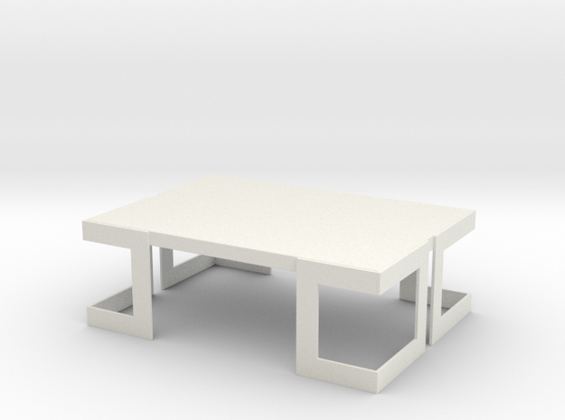 Modern Miniature 1:48 Table in White Natural Versatile Plastic: 1:48 - O