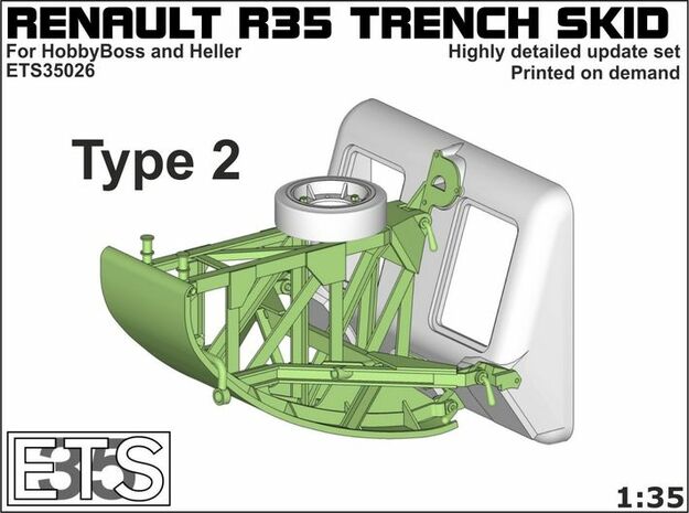 ETS35026 - Renault R35 Trench Skid #2 [1:35] in Tan Fine Detail Plastic