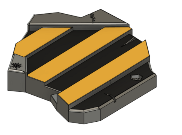 Black and Yellow Plate For Models Bases in Tan Fine Detail Plastic