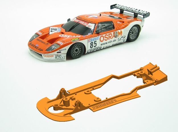 PSNI00301 Chassis for Ninco Ford GT GT3 in White Natural Versatile Plastic