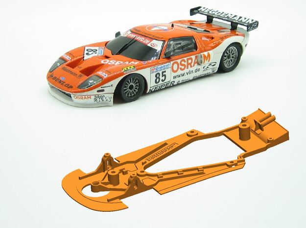 PSNI00302 Chassis for Ninco Ford GT GT3 in White Natural Versatile Plastic