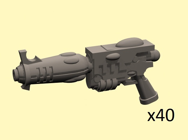 28mm Space Evil Elf blaster pistols in Tan Fine Detail Plastic