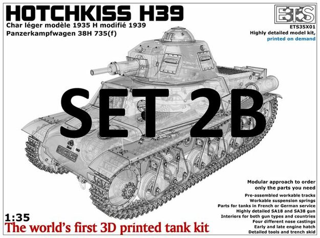 ETS35X01 Hotchkiss H39 - Set 2 option B - SA38 in Smooth Fine Detail Plastic