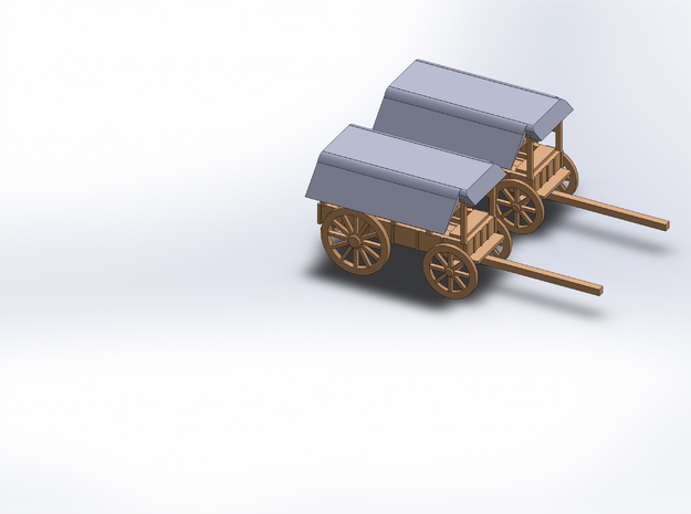 N TWO TELEGRAPH WAGON DEPLOYED in Tan Fine Detail Plastic