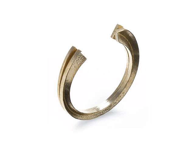 K Ring (slim) in Natural Brass: 7 / 54
