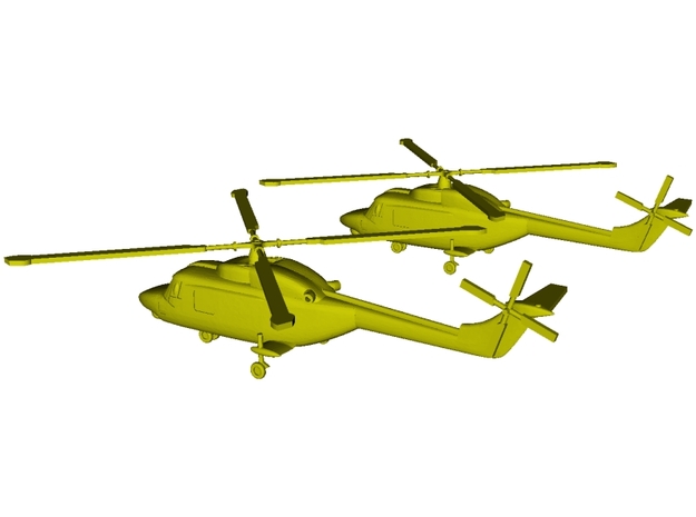 1/220 scale Westland Lynx Mk 95 helicopters x 2 in Clear Ultra Fine Detail Plastic