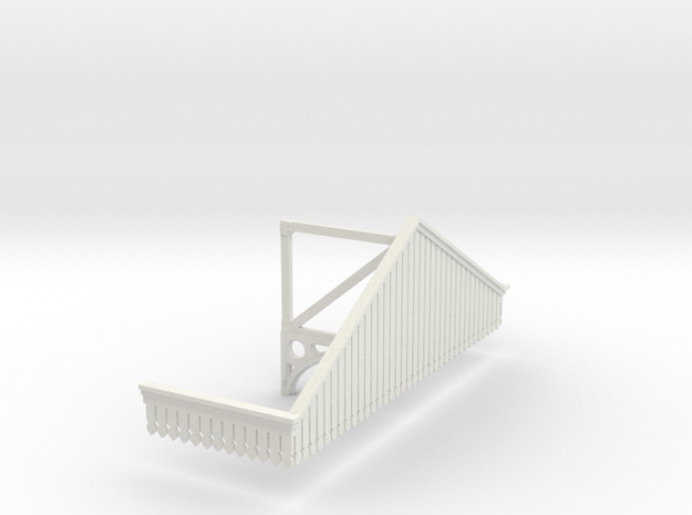 Platform Canopy Section 3 No Roof - 4mm Scale in White Natural Versatile Plastic
