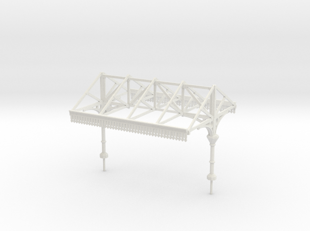 Platform Canopy Section 1 - No Roof - 4mm Scale in White Natural Versatile Plastic