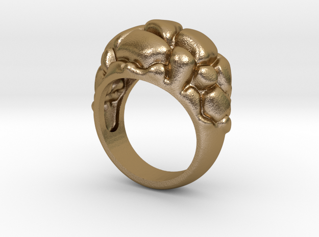 Woman's Future Ring, Gold Steel, with 573 code in Polished Gold Steel