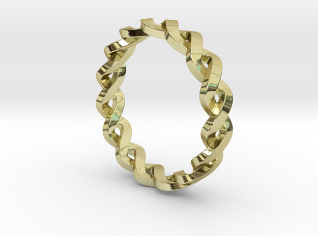 Double Wave Ring in 18k Gold Plated Brass: 8 / 56.75