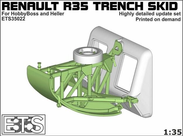 ETS35022 - Renault R35 Trench Skid #1 [1:35] in Tan Fine Detail Plastic