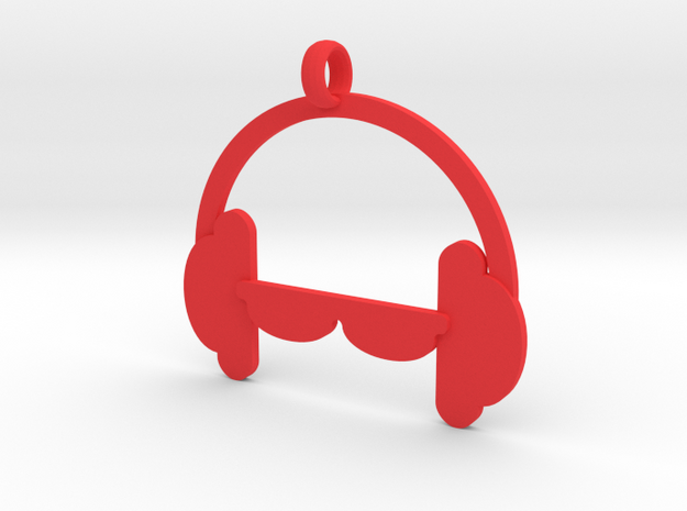 Headphones charm in Red Processed Versatile Plastic
