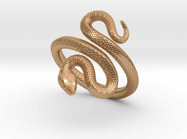 Snake Bracelet_B02 in Polished Bronze: Medium