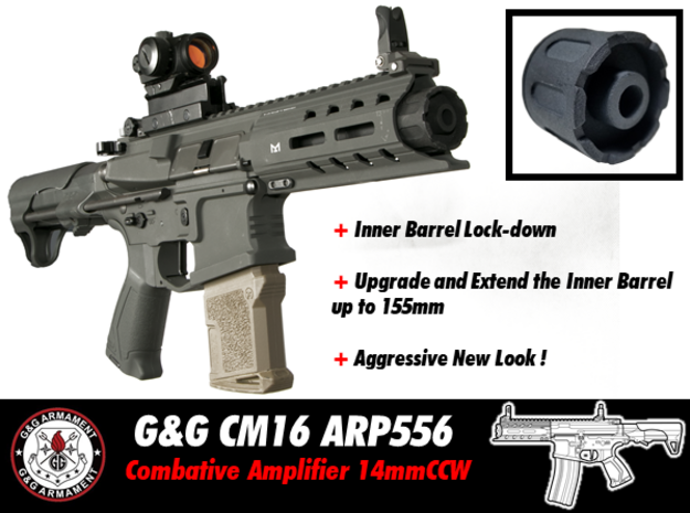 Combative Amplifier 14mm CCW (G&G ARP556 in Black Natural Versatile Plastic