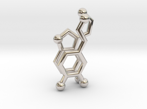 Serotonin + Dopamine Molecule Earrings in Platinum