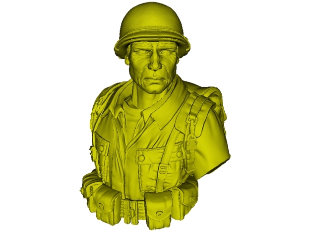 1/9 scale D-Day US Army 82nd Airborne soldier bust in Tan Fine Detail Plastic