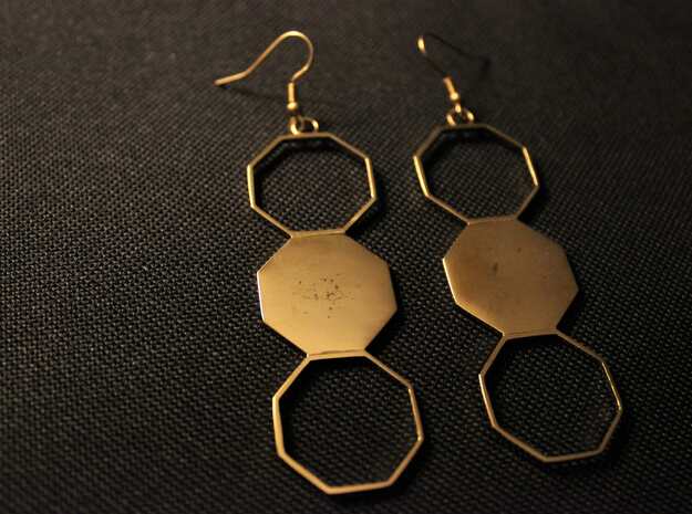 Octavia Earrings in Polished Brass